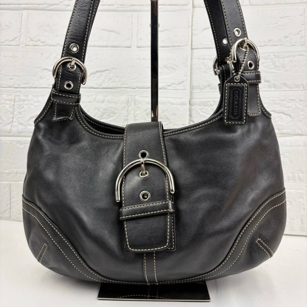 Coach Black Leather Hobo Bag